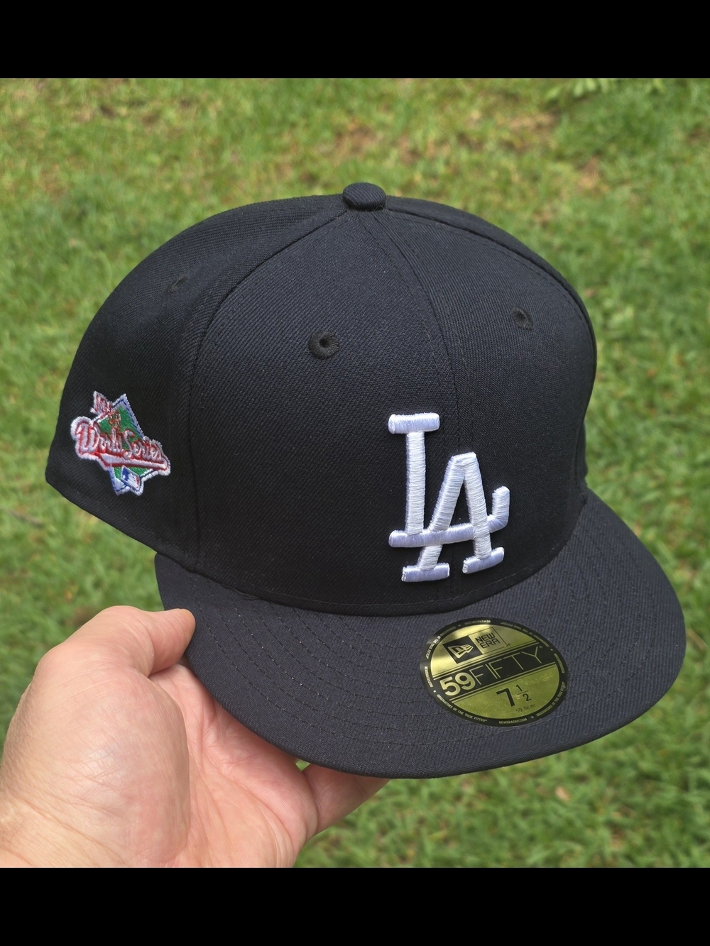 *RARE*LOS ANGELES DODGERS|New Era 59FIFTY|Navy Blue Size 7 1/2|No Batterman Logo